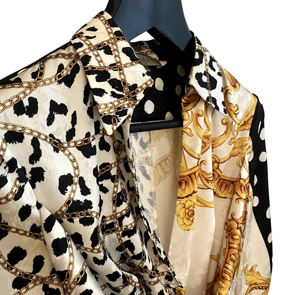 EUREKA BABYLON PRINTED BLOUSE STYLE "VERSACE" - Picture 3 of 11
